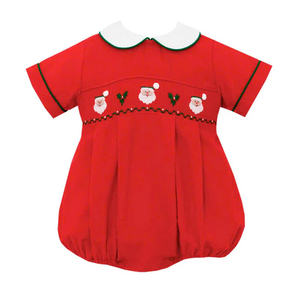 Mameluco con Estampado de Rostros de Santa Claus para Bebé Niño, Estilo Vintage, Tejido de Invierno, Cierre de Botones a Presión para Navidad - Product Image 1
