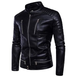 Chaqueta de moda de cuero de piel de vaca para hombre 2021 con bolsillos de manga larga abrigo de prendas de vestir cálidas - Product Image 1