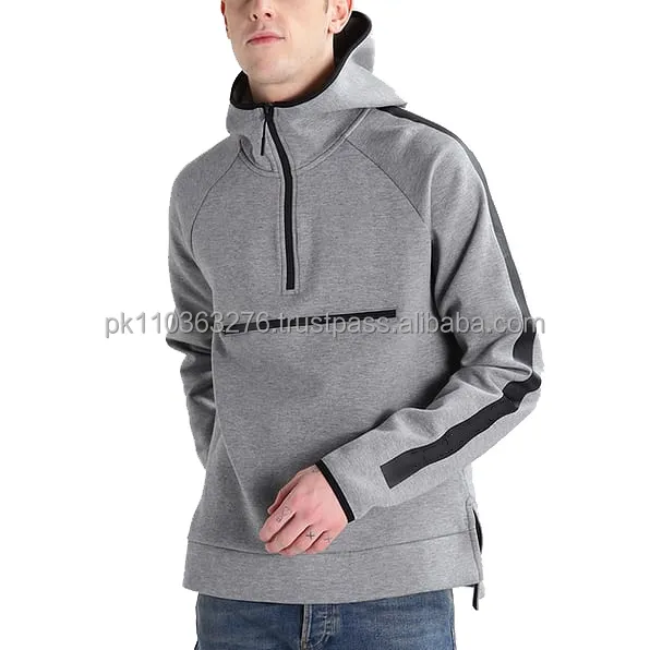 Men's Zipper Hoodie Sweatshirt Men's Customize Blocked Hoodies Oversized Pullover hoodie for Men quarter zipper hood