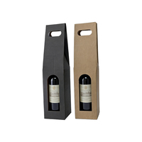 Caja de Regalo para Vino de Alta Resistencia y Precio Económico, con Ventana y Asa de Transporte, Caja de Embalaje para Botellas de Vino de Cartón Corrugado Kraft