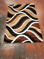 Tapis Adiva turc moderne en jacquard, tissé à la machine, résistant aux taches, à poils longs, en polypropylène, motif abstrait, jute, pour la maison