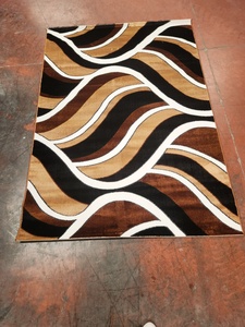 Alfombra Turca Adiva Moderna, Jacquard, Hecha a Máquina, Tejida, Resistente a las Manchas, de Pelo Alto, Polipropileno, Diseño Abstracto, Yute, para el Hogar - Product Image 6