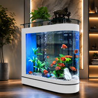 Aquarium sur mesure en verre avec cadre en aluminium de 340-720L, filtration automatique, idéal pour la maison, le bureau ou l'hôtel