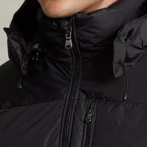 Chaqueta de Invierno Verde Mediana para Hombre, Personalizada OEM, Chaqueta Acolchada de Lona de Alta Calidad con Cremallera, Capucha con Cuello de Piel, Gruesa y Cálida - Product Image 5