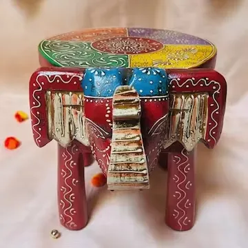 Ручная роспись и ручная работа деревянный табурет со слоном, доступный в различном дизайне и цвете для домашнего декора гостиной отеля