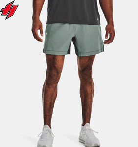 Short de gymnastique athlétique pour hommes avec poches zippées Vente en gros Short d'entraînement de jogging Motif solide Anti-rides Fitness Exercise Wear - Product Image 2