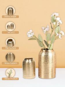 Florero de Metal Premium para un Estilo Elegante del Hogar y una Decoración Floral Moderna en la Sala de Estar, Pieza Decorativa - Product Image 3