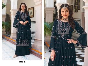 La mejor tela última colección Heavy Faux Georgette Salwar Kameez con Dupatta con bordado trabajo indio exportador y proveedor - Product Image 4