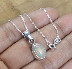 Opale bijoux en pierres précieuses pour femmes argent Boho Style pendentif bijoux 925 en argent Sterling tendance à la main pendentif cadeau pour maman - Product Image 2