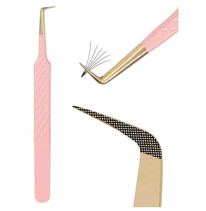 Pinzas de pestañas de volumen de 90 grados, punta de fibra, pinzas de pestañas injertadas, pinzas de punta de fibra para extensión de pestañas - Product Image 4