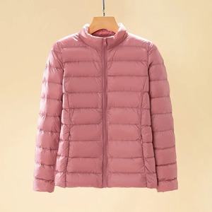 Abrigo de invierno con cremallera de color sólido, chaqueta informal acolchada de manga larga con cuello levantado, cárdigan grueso de lona para uso en exteriores, mantiene el calor - Product Image 4