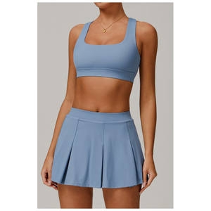 Sujetador deportivo personalizado de alta calidad con protección UV de alto soporte, correas entrecruzadas, logotipo frontal, tenis, Yoga, gimnasio, Fitness, Top para mujer - Product Image 1