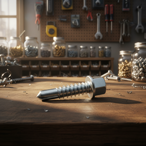 Vis autoforeuses à tête hexagonale PDC en acier au carbone galvanisé/zincé/fini phosphate, filetage métrique/pouce, classe 8, norme pour toiture - Product Image 1