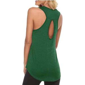 Chemises d'entraînement à motif uni de couleur personnalisée de couleur verte Débardeurs pakistanais en coton/fibre de bambou de grande taille pour femmes - Product Image 2