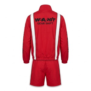 Racing <b>Jackets</b> Custom Set Half Zip <b>Pullover</b> Racing Stripe Nylon <b>Jacket</b> and Shorts Red White Custom Logo OEM - Product Image 2