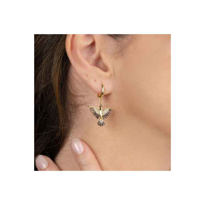 Phoenix Fuchsia Stone Gold Plated Earrings