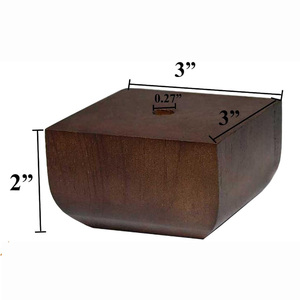 Pieds de canapé en bois brun foncé de 2 pouces de style antique Pieds de lit carrés Ensemble de meubles de remplacement élégants pour salle à manger, cuisine, chambre à coucher 4 - Product Image 2