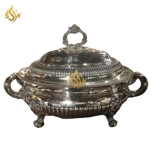 Casserole en argent pour la maison et la cuisine Plat et marmite Standard de haute qualité Forme ronde Décoration de table Casserole Hot Pot - Product Image 6
