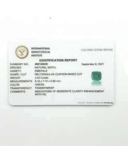 พลอยเบาะสีเขียวมรกตธรรมชาติ2.42 CT สำหรับทำแหวนอัญมณีสีเขียวแซมเบีย - Product Image 5