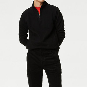 Sudadera con media cremallera personalizada de la mejor calidad para adultos, nueva moda, ropa de invierno informal transpirable, hecha en Pakistán, con capucha sólida - Product Image 3