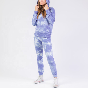 Conjunto de Sudadera con capucha de invierno transpirable lavado Tie Dye chándales con estampado 3D pantalones de chándal de peso medio francés Terry hombres chándal de gran tamaño - Product Image 4