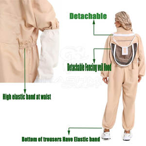 Traje de Apicultura de Mezcla de Algodón de Alta Calidad y Ajuste Cómodo para Uso Profesional y Seguro en Apicultura - Product Image 5