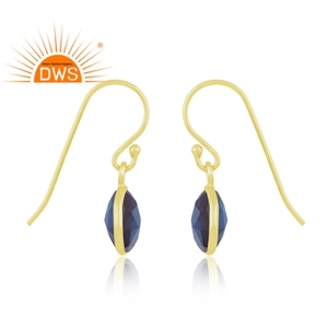 ต่างหูอัญมณีคอรันดัมสีฟ้าเงินสเตอร์ลิงดีไซน์ล่าสุด - Product Image 3