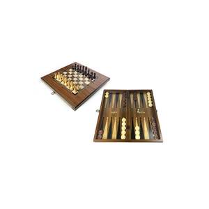 Juego de ajedrez y backgammon de madera a cuadros hecho a mano clásico ecológico - Product Image 3