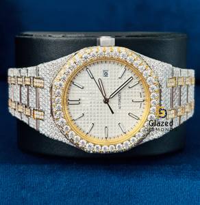 Reloj de pulsera Hip Hop totalmente helado para hombre, Moissanite Pass Diamond Tester, pantalla analógica, caja de acero inoxidable, ventana de esfera de cristal - Product Image 4