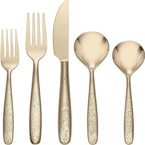 Ensemble de couverts dorés Ensemble de couverts en acier inoxydable Design unique à prix abordable fabriqué avec des matériaux de haute qualité - Product Image 1