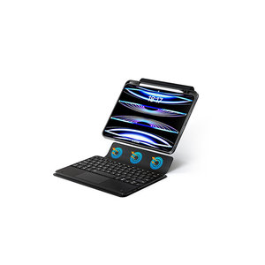 Étui clavier Netzy 2024 à bordure noire pour iPad Pro 11 avec support Bluetooth intégré et coque de tablette au style mignon - Product Image 1