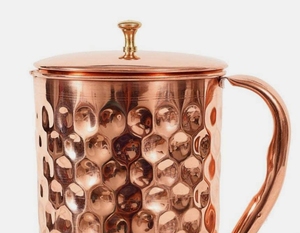Royal Honeycomb Hammered Pure Copper Metal Water Jug Copper <b>Drinkware</b> for Restaurant Home in Best Price - Product Image 2