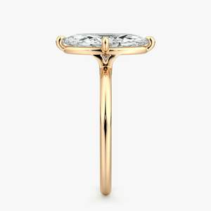 Bague de fiançailles en argent 925 avec moissanite en forme de boussole, plaquée or, diamant Tishya - Product Image 4