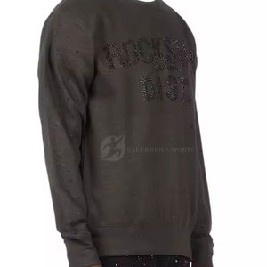 Nouvelle Arrivée Promotionnelle : Sweat-shirt d'Hiver à Strass, Couleur Personnalisable, Style Unique, en Coton Mélangé Respirant et Anti-Plis, Col Rond pour Homme - Product Image 2
