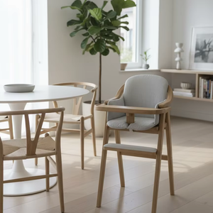 Chaise haute pour bébé en teck de qualité supérieure 3 en 1 Chaise d'alimentation réglable avec ceinture de sécurité - Product Image 6