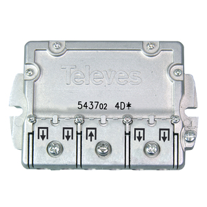 Splitter a 4 vie EasyF per segnali SMATV (Televes 543702) (Confezione sfusa) - Product Image 1
