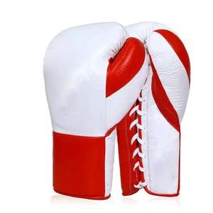 Nouveaux gants de boxe d'entraînement à vendre Confortables Haut de gamme Design personnalisé Gants de boxe en cuir de vache blanc et rouge - Product Image 2