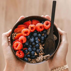 Ensemble de gros bol et cuillère en coquille de noix de coco créatifs faits à la main sans danger pour la santé et les ustensiles de cuisine jetables - Product Image 3