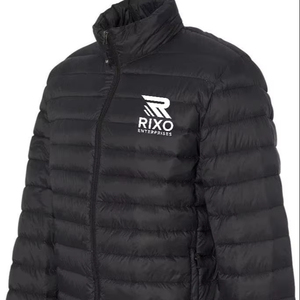 Veste d'hiver matelassée pour homme avec logo personnalisé Rixo Enterprises, séchage rapide, respirante, coupe-vent, col montant, tissu extérieur en polyester et toile - Product Image 2