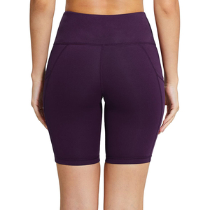 Short d'entraînement de contrôle du ventre taille haute Short de yoga motard décontracté avec poches pour femme - Product Image 2