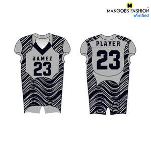 Uniforme de football américain personnalisé respirant à manches courtes en polyester avec impression par sublimation pour hommes - Product Image 5