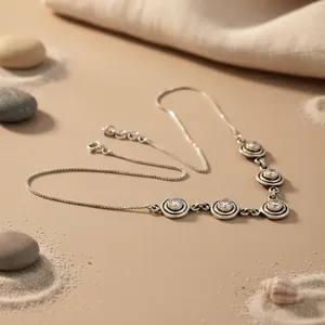 Collier rond en argent 925 pour femmes, zircone cubique, collier élégant en cristal, cadeau - Product Image 1