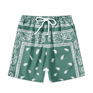 2025 tendance personnalisé grande taille Double couche Paisley maille 5 pouces entrejambe jeunesse basket-ball Bandana imprimer hommes Shorts - Product Image 1