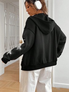 Sweat à capuche vintage d'hiver respirant en coton 100% de haute qualité pour homme, coupe régulière, poids lourd 370 grammes, basique, coupe courte - Product Image 2
