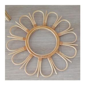 Marco de espejo de ratán Espejo Decoración de pared creativa Espejo Diseño simple Decoración de ratán de Vietnam para la exportación - Product Image 6