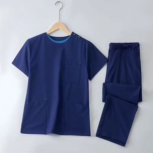 Venta caliente cuello en V/O cuello tejido algodón poliéster Hospital uniformes OEM logotipo personalizado Scrubs conjuntos Unisex enfermería médico Scrubs - Product Image 6