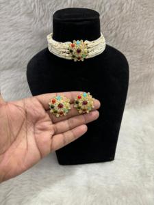 Conjunto de Joyería de Lujo para Mujer, Estilo Gargantilla, para Fiestas y Bodas, Diseño de Alta Calidad con Forma de Corazón, Tamaño Personalizado, Material de Latón y Cobre - Product Image 3