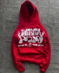 Venta al por mayor de logotipo personalizado sin bolsillo 3D Puff Print 420 500gsm Boxy recortado de peso pesado de algodón grueso Sudadera con capucha para hombres - Product Image 4