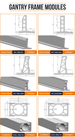 Composants de pont usinés CNC de précision en 6061-T6 pour portiques à moteur linéaire, kits de cadres structurels à double profil
