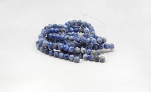 Perles de pierre précieuse sodalite bleue blanche naturelle de qualité AAA - Product Image 2